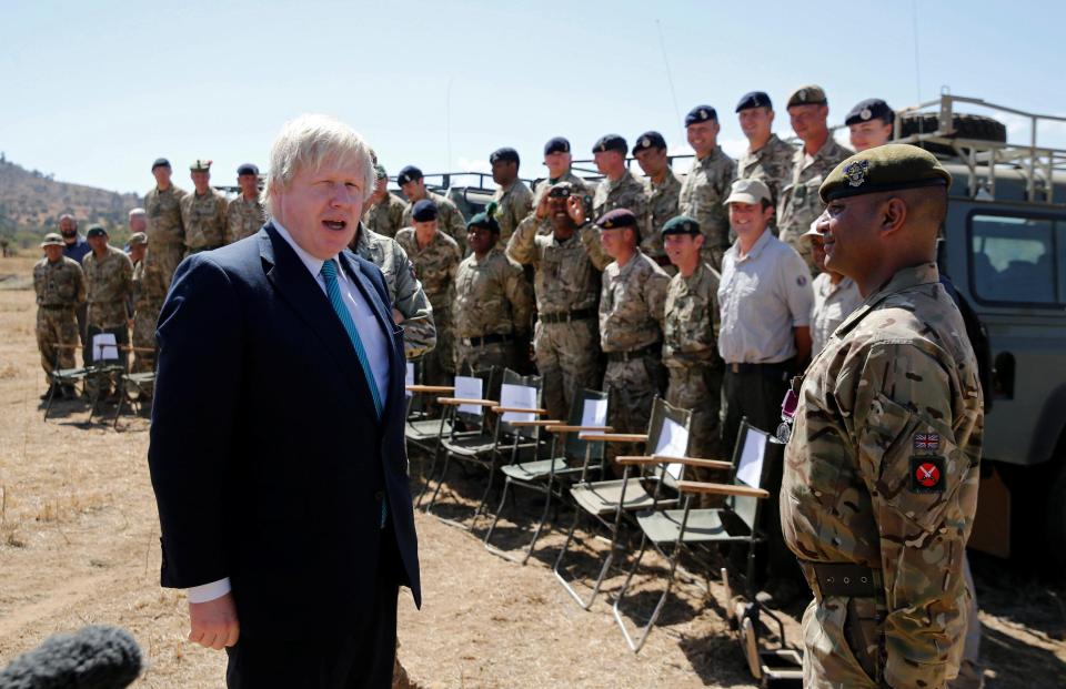  Mr Johnson addressed British soldiers too