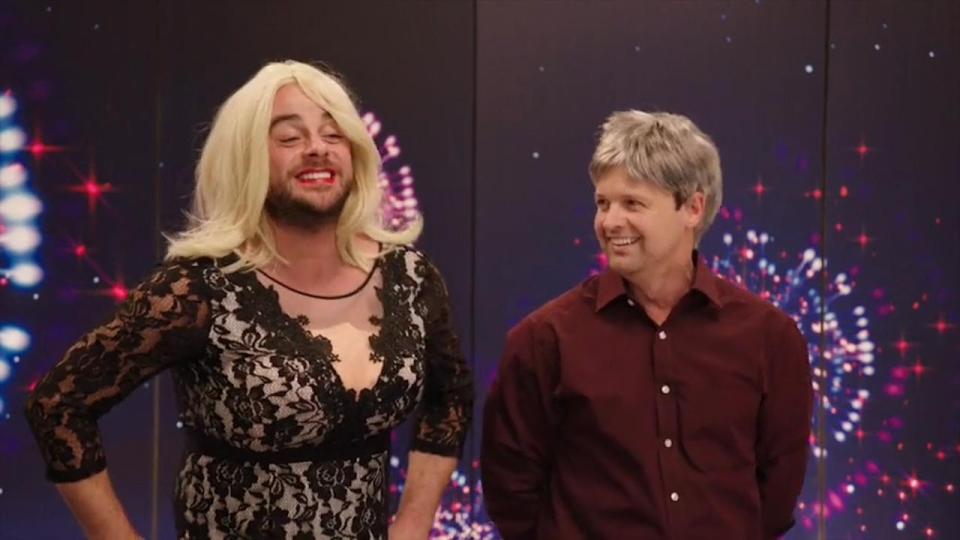  Ant dressed in drag to play Holly while Dec wore a grey wig to be Phil