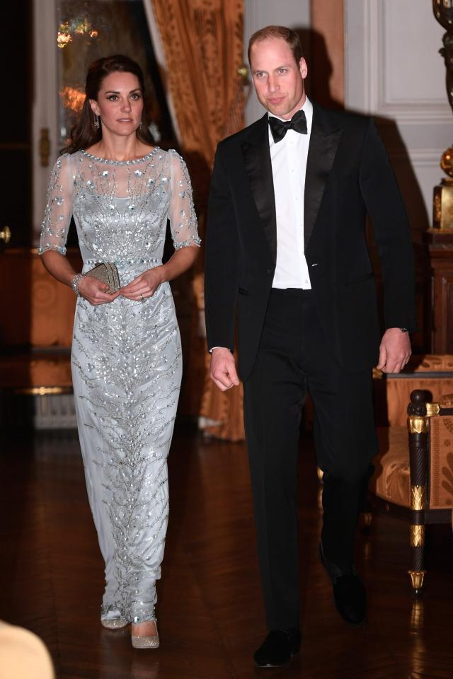  The Duke and the Duchess of Cambridge arrive for a dinner at the British Embassy in Paris