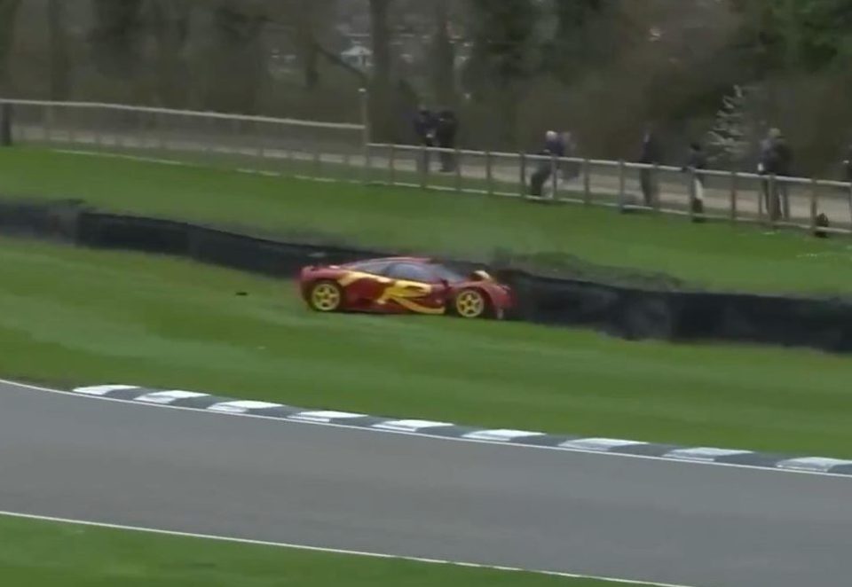  The race car sped off the track and hurtled towards the barrier during lap