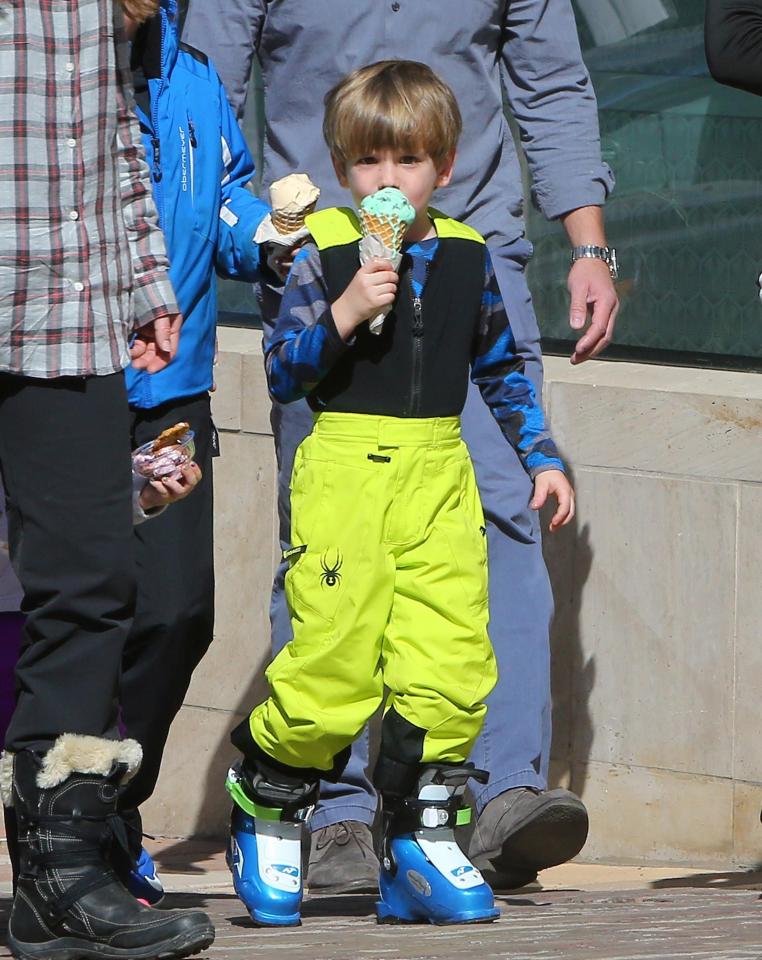  Spencer Trump, youngest son of Donald Trump Jr was snapped enjoying what looked like a mint-flavoured dessert treat