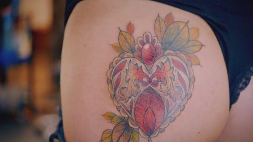  The new design featured hearts and flowers and Nicole said it was a lot more girly than her previous mistake