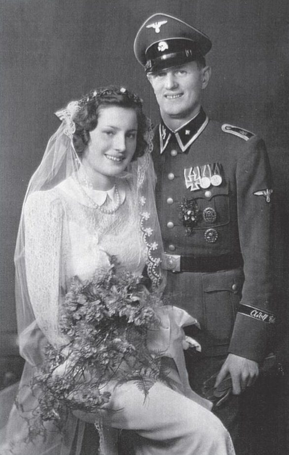  He is pictured here on New Year's Day in 1942 after marrying wife Gerda