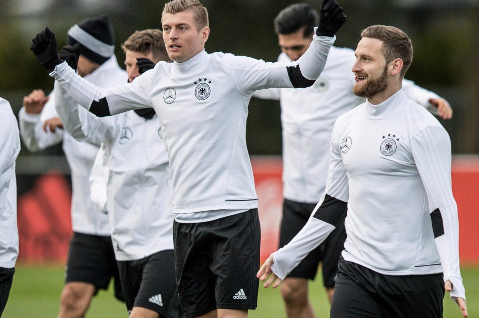 Shkodran Mustafi (right) completes an all-German partnership in central defence