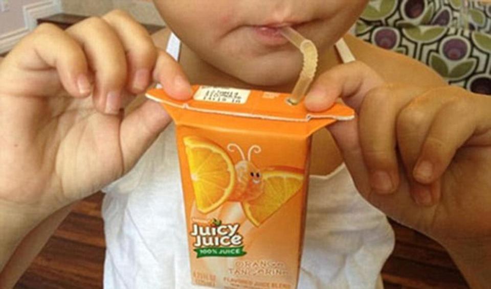  You can actually unfold the sides of your juice carton to make a helpful handle to grab on to