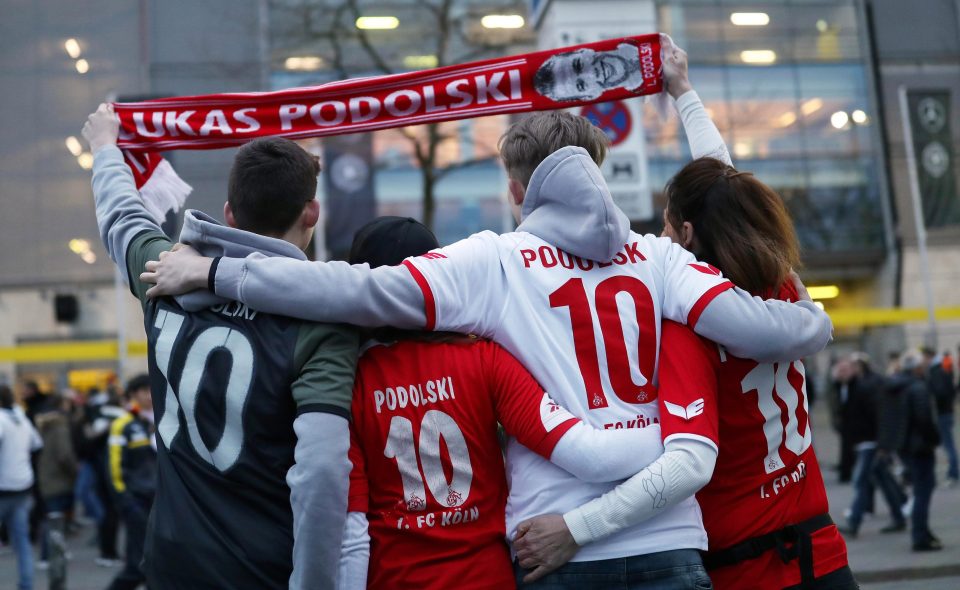 Germany fans pay tribute to veteran striker Lukas Podolski