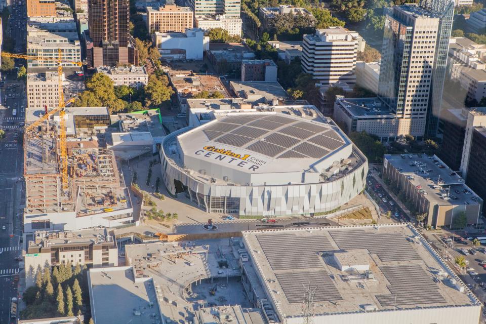 The arena is 100 per cent solar powered with 15 per cent of that energy coming from the roof of the building and the rest from a local solar farm