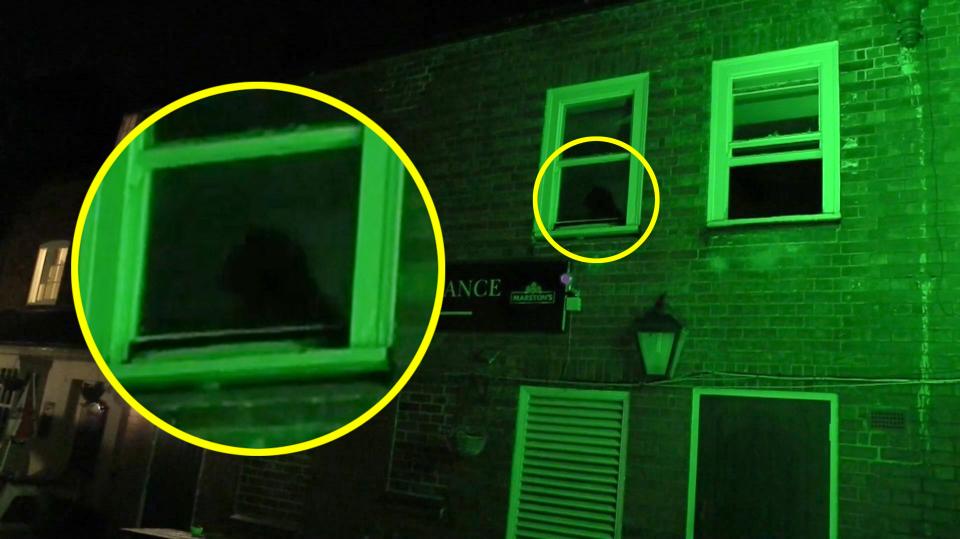  Apparition that seems to show a hooded man can be seen at the first-floor window of pub