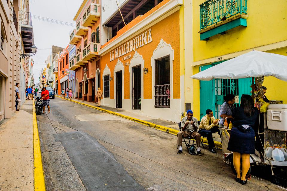  The colourful buildings in old San Juan