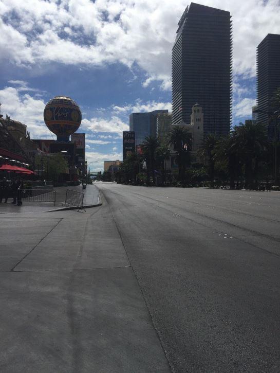  The normally bustling Strip was sealed off to the public