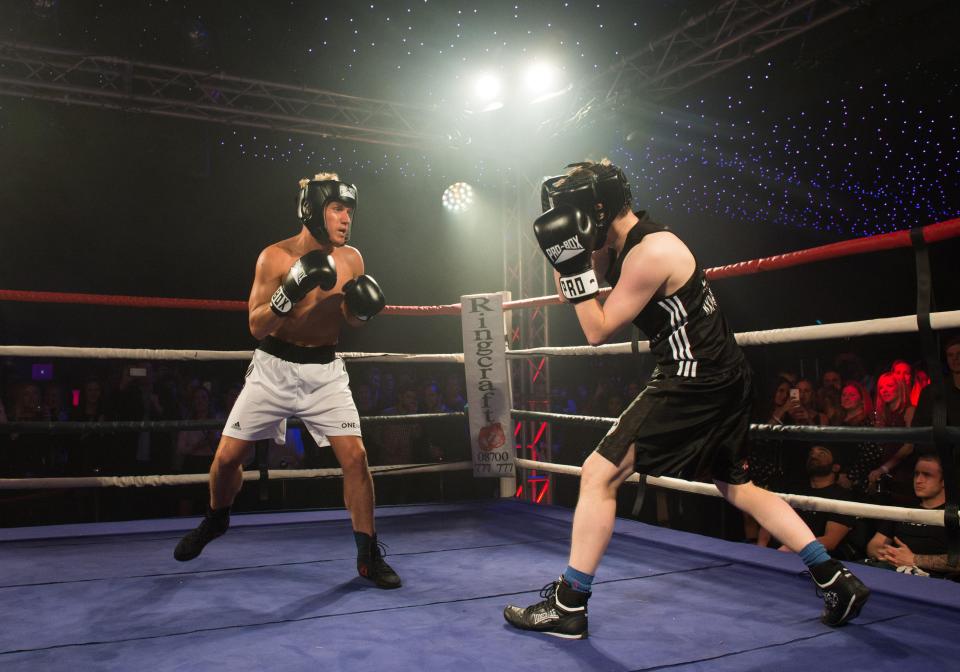  Jamie's girlfriend Frankie Gaff watched from the side of the ring