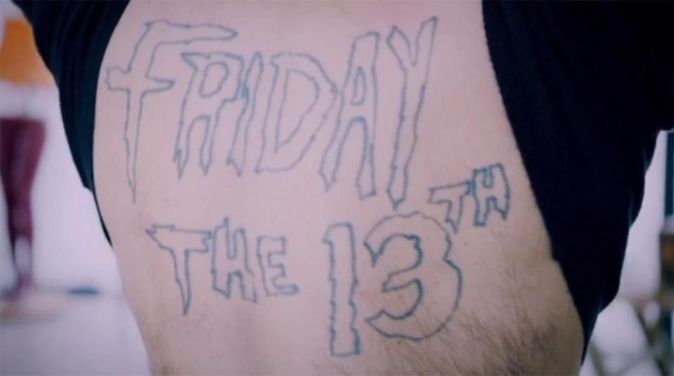  Nathan had 'Friday The 13th' inked across his back 14 years ago