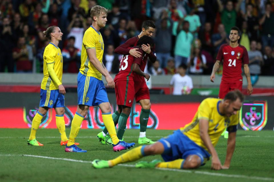  Andreas Granqvist's own-goal gave the Portuguese a 2-0 half-time lead