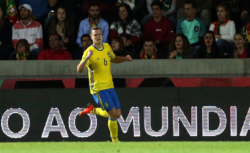  Claesson celebrates after getting his side back in the tie