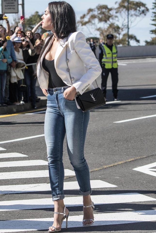  Georgina Rodriguez wows the crowd as Cristiano Ronaldo's stunning girlfriend shows up to the unveiling of his airport name