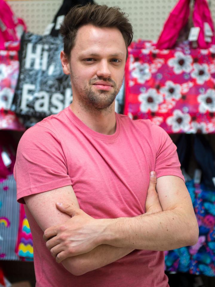  Pep&Co's Josh Robbin's wears the £2.50 pink t-shirt from the men's range