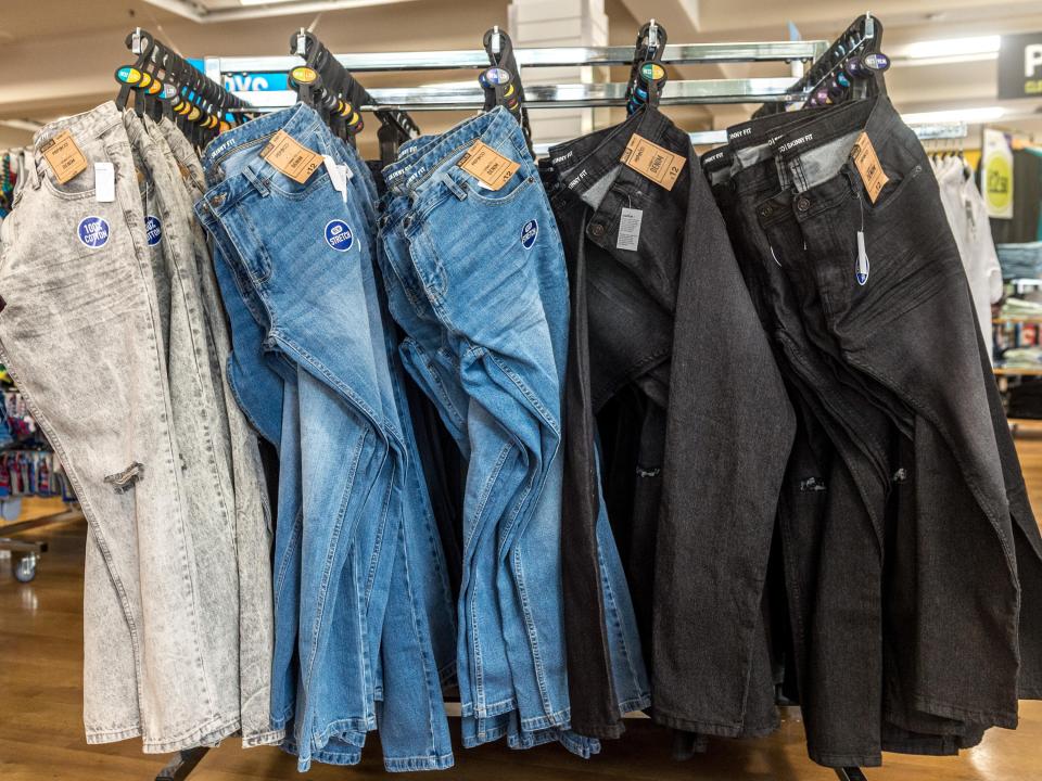  Pep&Co are hoping the men's range will take off now they are inside Poundland, pictured are fashionable jeans for £12