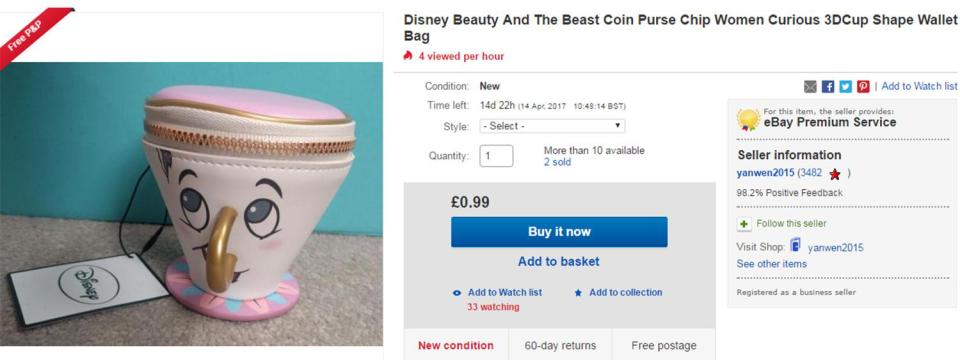  Fake Chip purses are also being flogged for a marked-up price