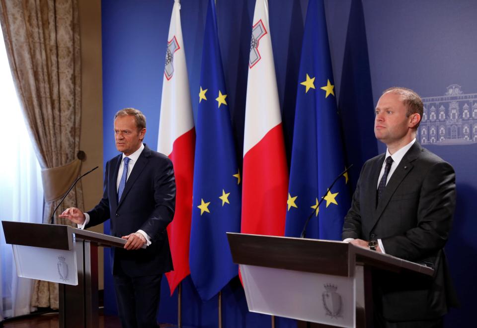  Mr Tusk and Mr Muscat spoke at today's press conference