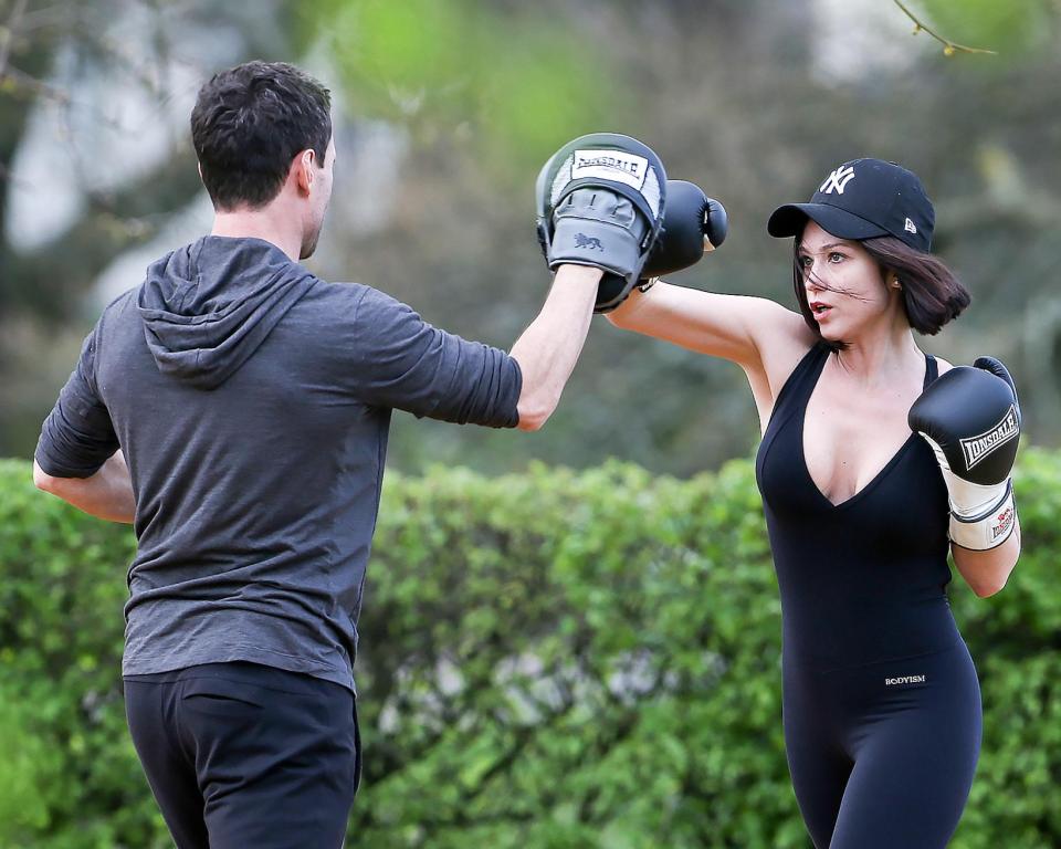  Catherine packed a powerful punch as she worked out with her trainer