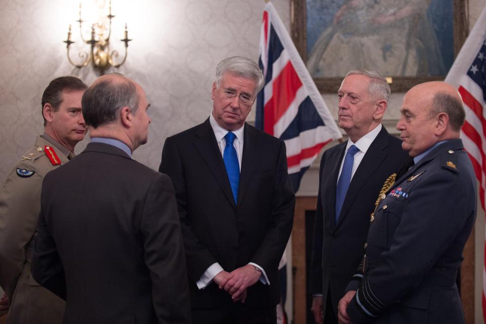  Mattis and Fallon were joined by the UK and US military top brass