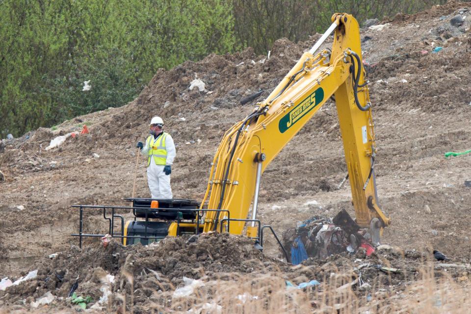  Officers have sifted through 3,100 tonnes of rubbish as the hunt for RAF airman Corrie continues