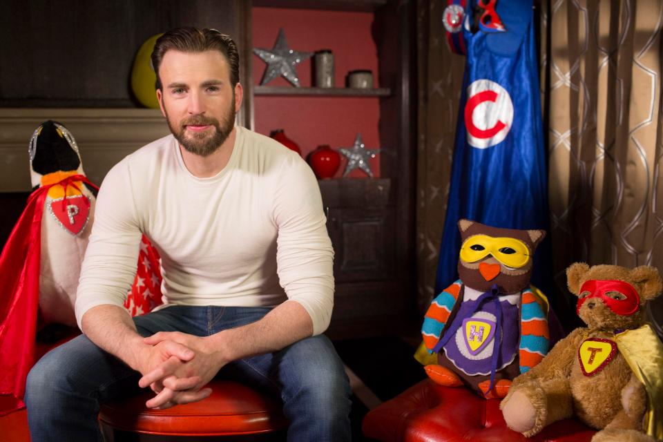  Chris Evans' super hero themes cuddly toys were on display