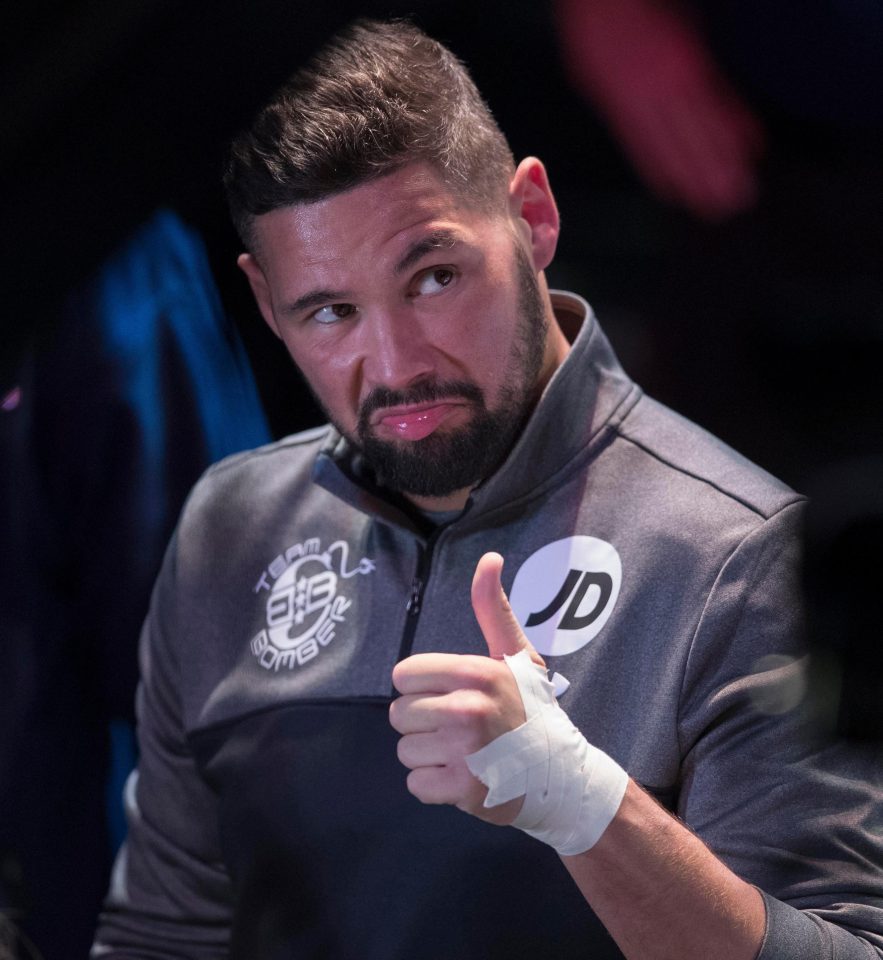  Tony Bellew was first out and give a thumbs up to the media on arrival