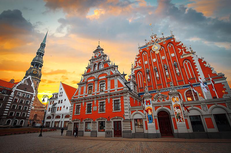 City Hall Square in Riga, pictured, is one of the iconic sites you can see on this city break from £95 per person