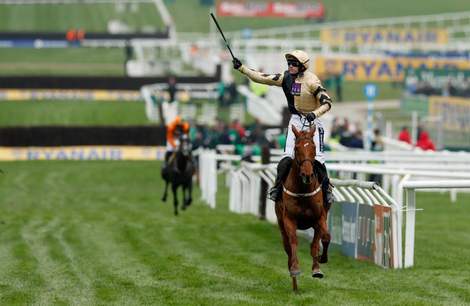  Ruby Walsh celebrates his JLT win with Yorkhill