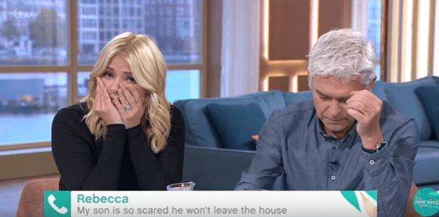  Holly Willoughby becomes visibly upset as a woman recounts how her wants to commit suicide due to being constantly bullied at school