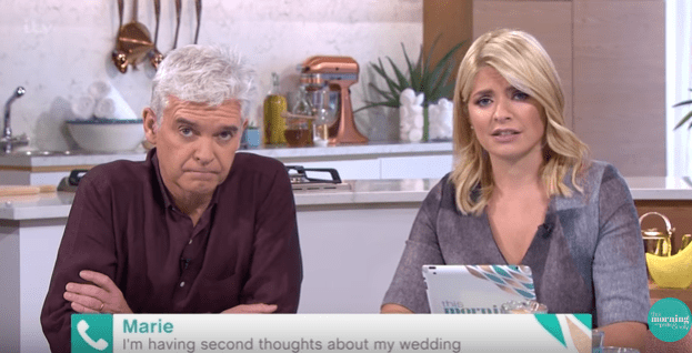  Holly told a woman who was having second thoughts about her wedding not to marry her fiance after she revealed he hit her