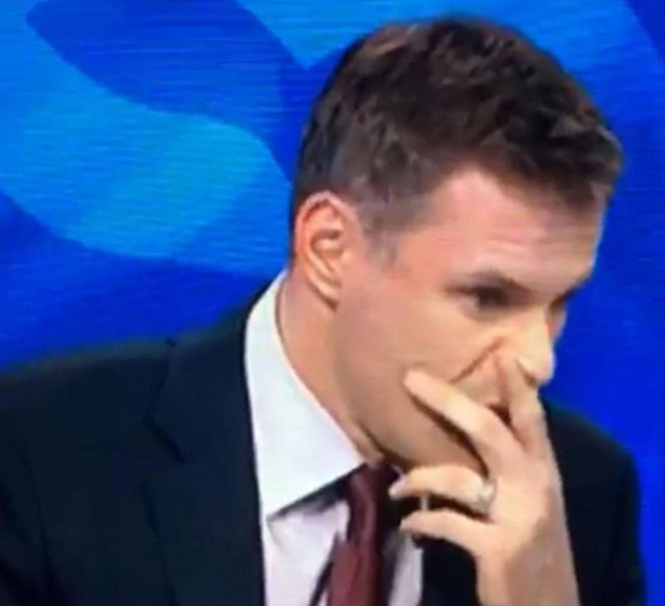  Jamie Carragher cannot believe it after Jamie Redknapp interrupts him mid-flow