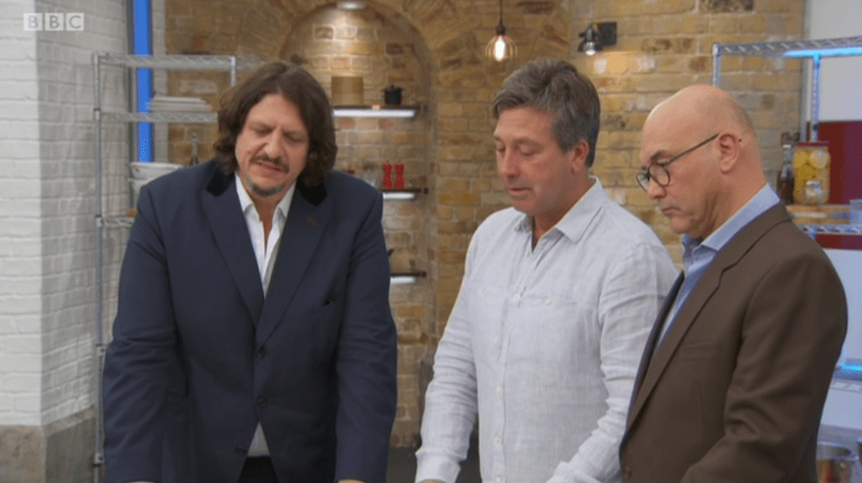 Jay Rayner, John Torode and Gregg Wallace looked disappointed for him