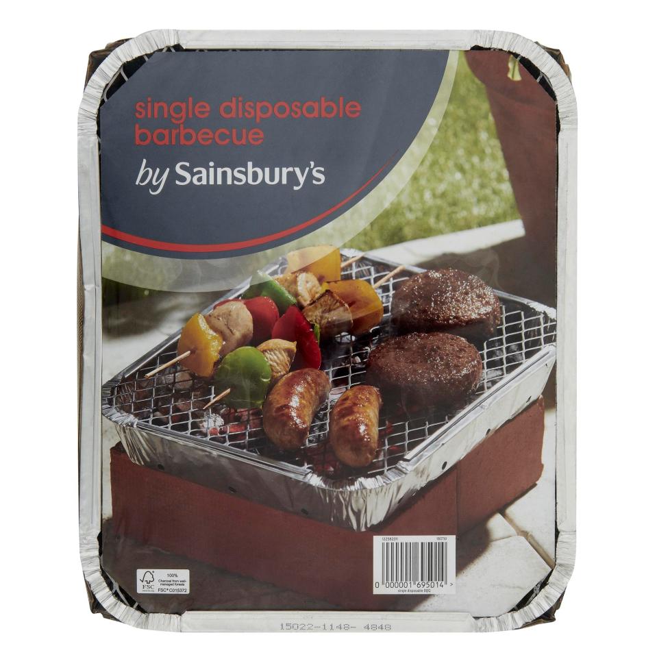  Sainsbury's disposable BBQ costs £2.50