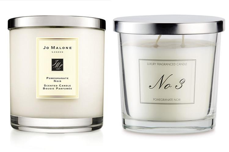  The range of scented candles cost £3.99 each – a discount of 90 per cent on those sold at Jo Malone