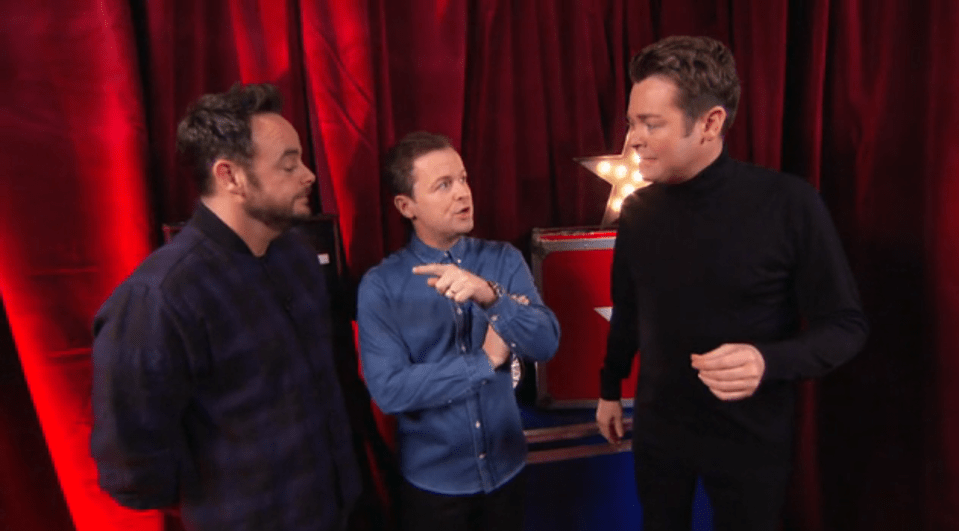  The video stars with Stephen telling Ant and Dec about the show's missing viewer