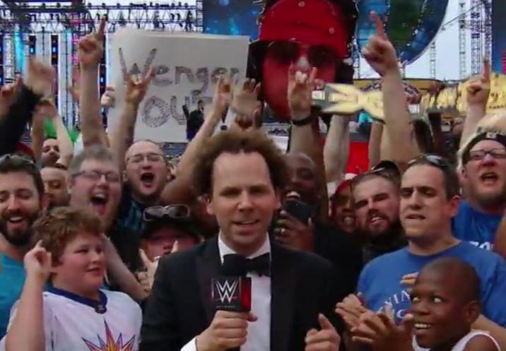 Another 'Wenger Oit sign has been spotted, this time at WWE Wrestlemania 33