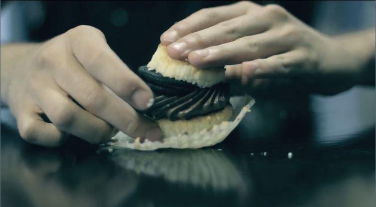  Placing the bottom half on top of the icing then creates a sandwich