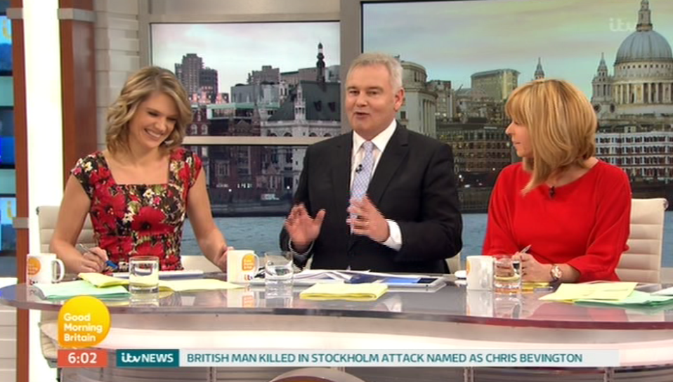  He sat sandwiched between former presenting pals Kate Garraway and Charlotte Hawkins