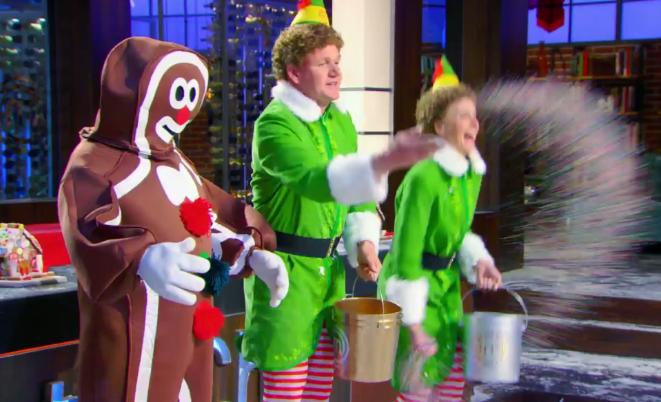  Gordon and Christina were on hand with buckets of candy sprinkles as part of the MasterChef Junior task