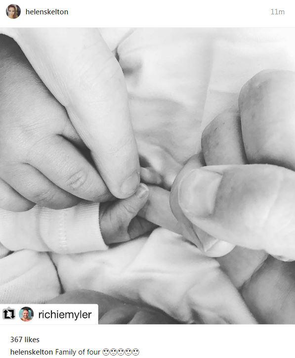  Helen Skelton has welcomed her second baby