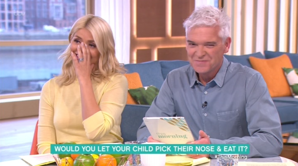  Phillip Schofield couldn’t help but giggle as they introduced the issue and spoke with two parents about it