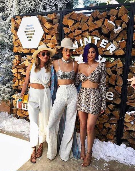  She posed in fake snow with sister Kylie and Bumble boss Whitney Wolfe