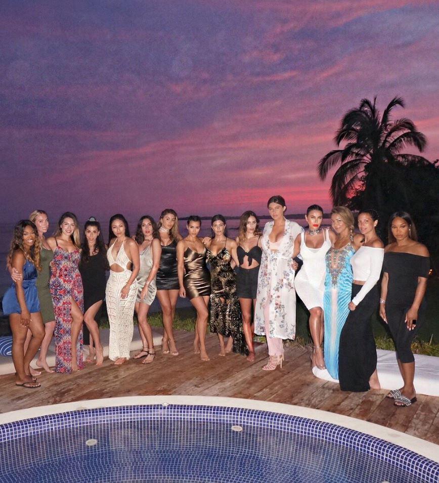  Kim and Kourtney brought 13 of their closest friends with them on the holiday