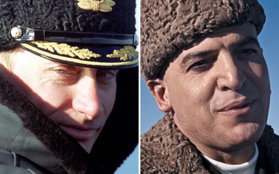  It's hard to tell apart so-called 'super-villain' Vladimir Putin (left) and the leader of the shady organisation SPECTRE in these pictures