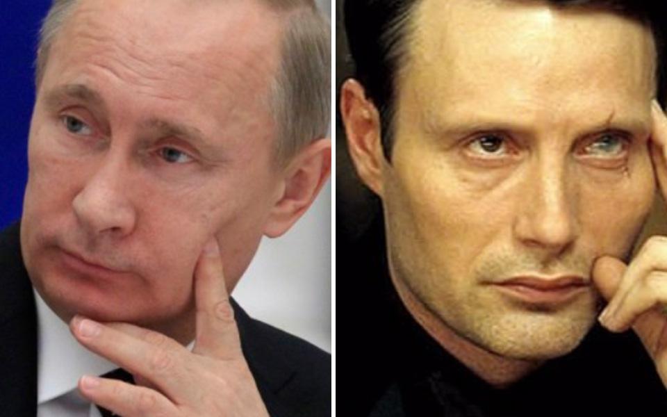  Spot the difference between a pondering Putin and poker playing villain Le Chiffre from Casino Royale (2006)