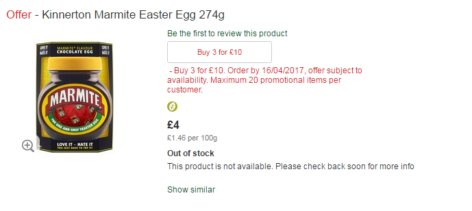  Morrisons has sold out of the Marmite Easter egg online