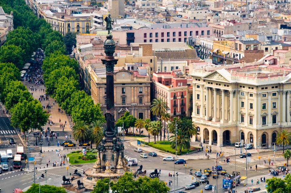  The famous Las Ramblas boulevard cuts through the city centre