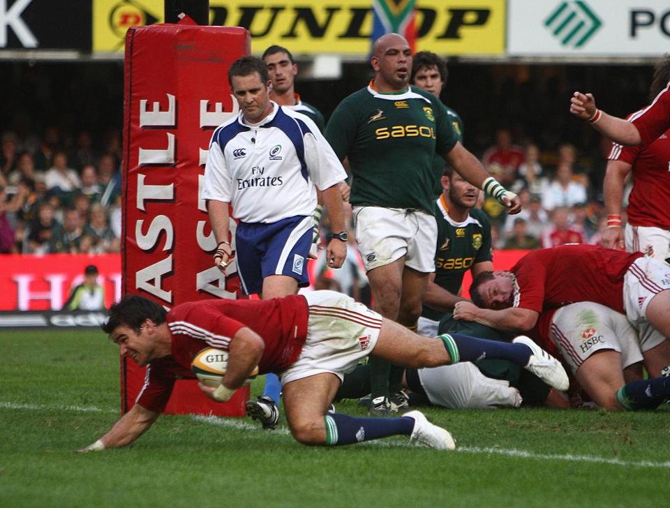  Mike Phillips scores against South Africa in the bruising 2009 Lions Tour